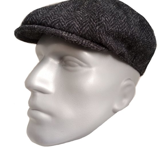 PEAKY BLINDERS Hartside Harris Tweed® Arran 8pc Cap HS15 BLACK - PICK SIZE - Picture 5 of 12